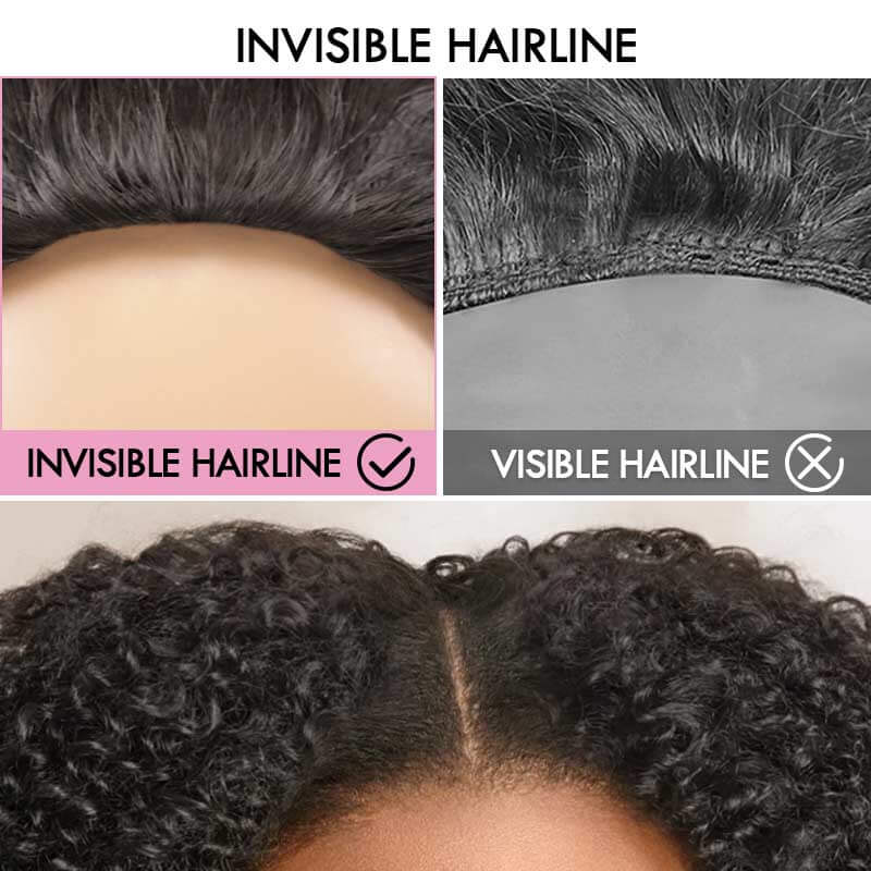 QVR Glueless Blonde Highlight Twist Curly Half Wig 250% Density Human Hair Wig #1B/27 Wear Go Flip Over Wig