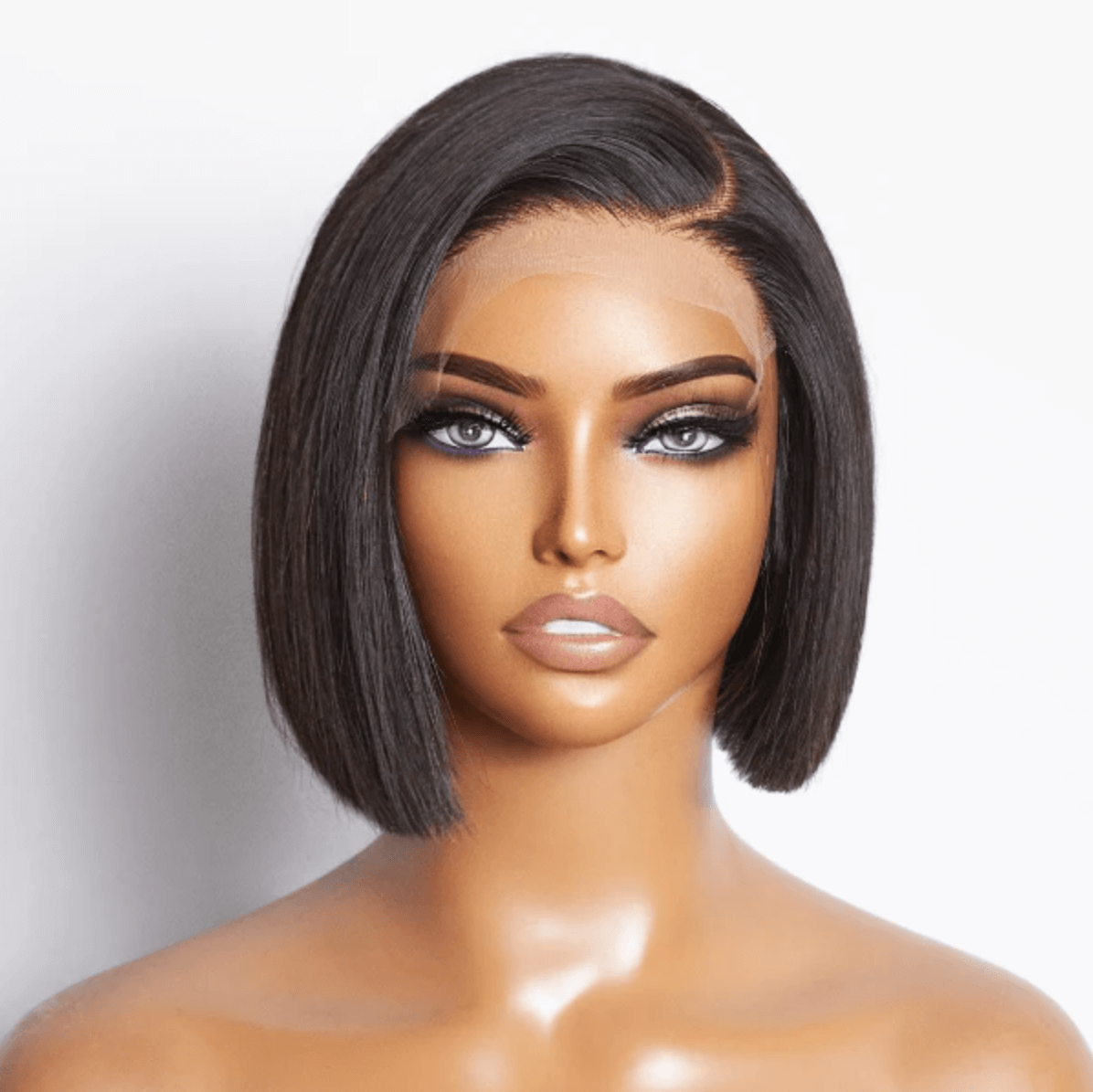 QVR Wear & Go Blunt Cut Straight Bob Minimalist HD Lace Glueless C Part Wig