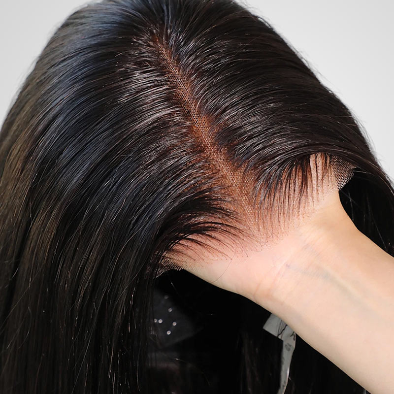 QVR 7x5 Glueless Lace Straight Wig With Pre Plucked Hairline 180% Density