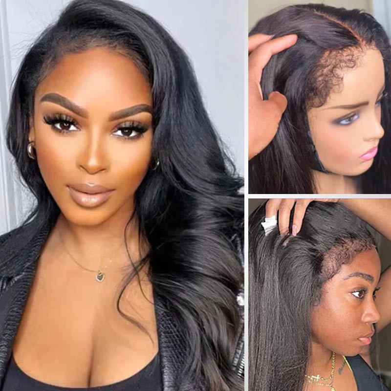 QVR 4C Hairline Curly Edge Wig Body Wave 13x4/13x6 HD Glueless Undetectable Lace Wigs