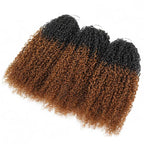 QVR #T1B/30 Feather Crochet Human Hair Burmese Kinky Curly Machine Made Crochet Weave Hair Extensions