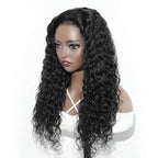 QVR Pre-Bleached Deep Wave 7x5 Lace Wig Glueless Human Hair Wigs