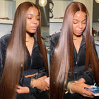 QVR Glueless Pre-Cut 4x6 Lace Closure Dark Brown #4 Colored Wear&Go Upgrade HD Lace Straight/Body Wave Human Hair Wig Beginner-Friendly
