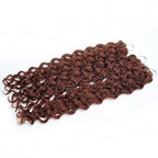 QVR Reddish Brown Crochet Weave Hair Extensions Machine Made #33B Feather Human Crochet Hair