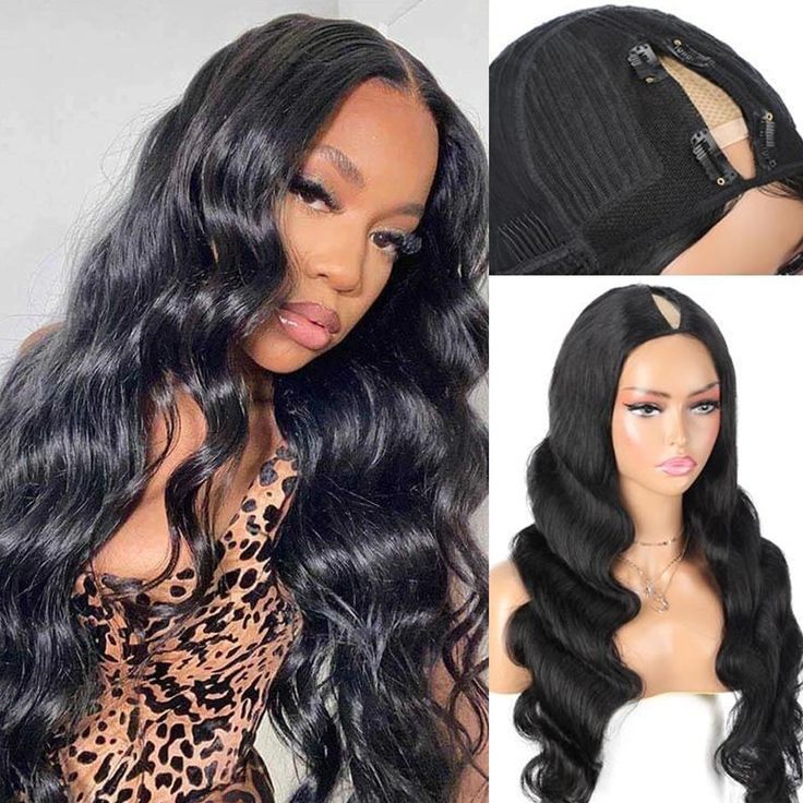 QVR Glueless Beginner Friendly V Part Wig Body Wave Human Hair Wigs No Sew In No Gel NO Leave Out