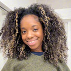 QVR Invisible Lace Edge Kinky Curly V Part Wigs Highlight #1B/27/613 No Leave Out Human Hair Wig