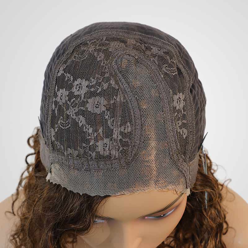 QVR Side Part #4/30 Highlights Short Bob Wigs Water Wave Human Hair