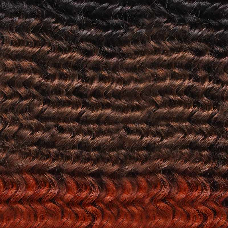 QVR Ombre #T1B/30/613 Small Kinky Curly Machine Made Feather Crochet Human Hair Extensions