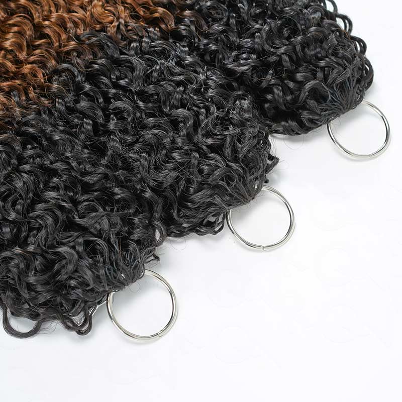 QVR #T1B/30 Feather Crochet Human Hair Burmese Curly Machine Made Crochet Weave Hair Extensions