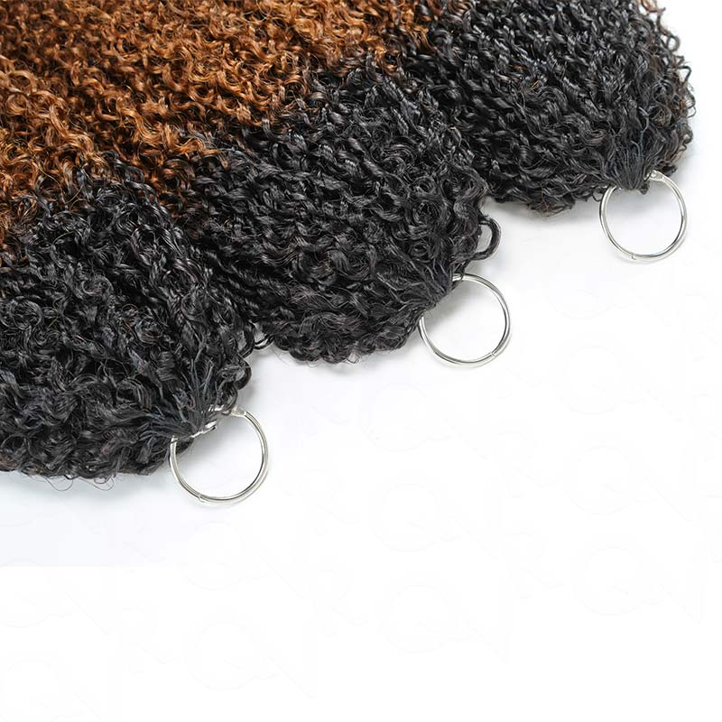 QVR #T1B/30 Feather Crochet Human Hair Burmese Kinky Curly Machine Made Crochet Weave Hair Extensions