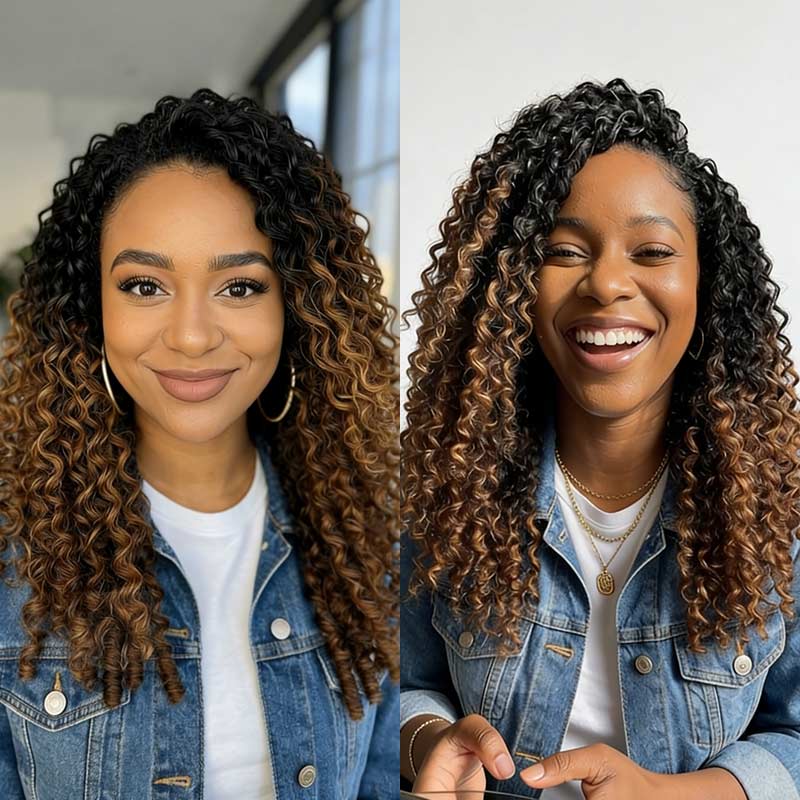 QVR #T1B/30 Feather Crochet Human Hair Burmese Curly Machine Made Crochet Weave Hair Extensions