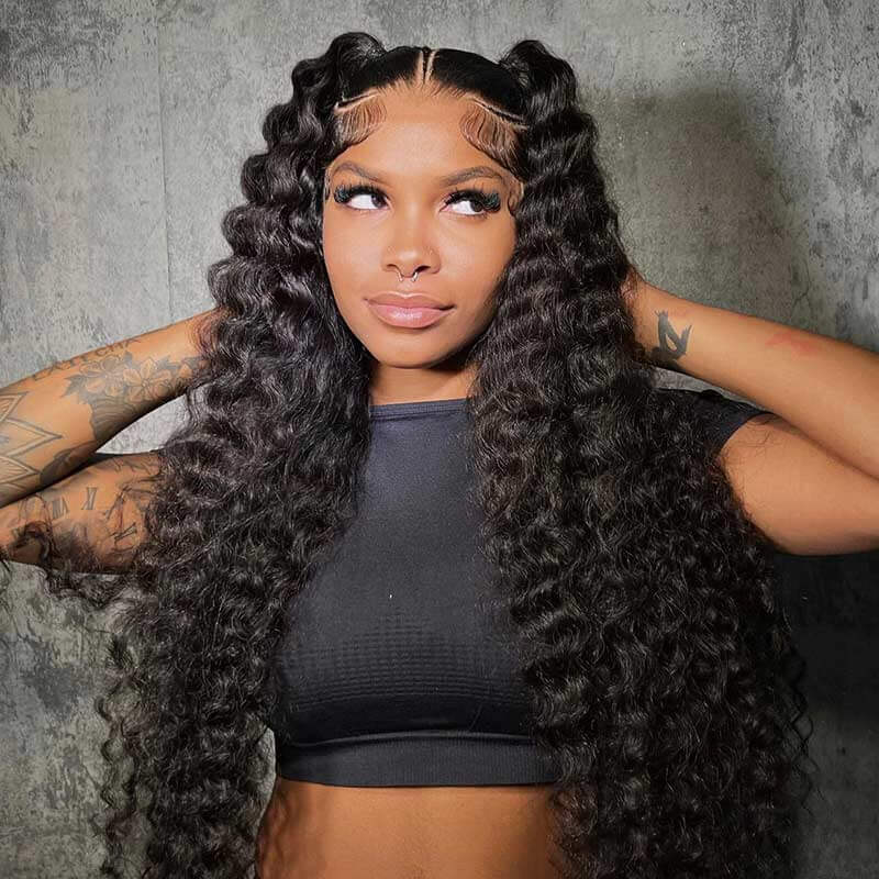 QVR Pre-plucked Loose Deep Wave 7x5 Lace Wig Pre-Bleached Wear&Go Wigs