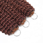 QVR Reddish Brown Human Crochet Hair Small Kinky Curly Machine Made #33B Feather Crochet Hairstyle