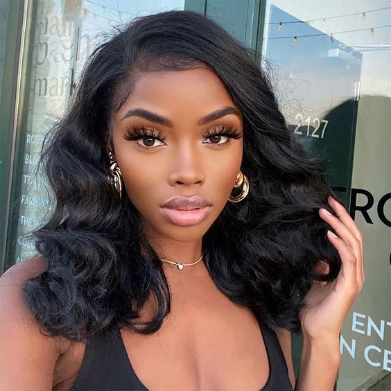 QVR Body Wave Short Bob Wigs Pre Plucked 13x4 Lace Front Wigs Human Hair 210% Density