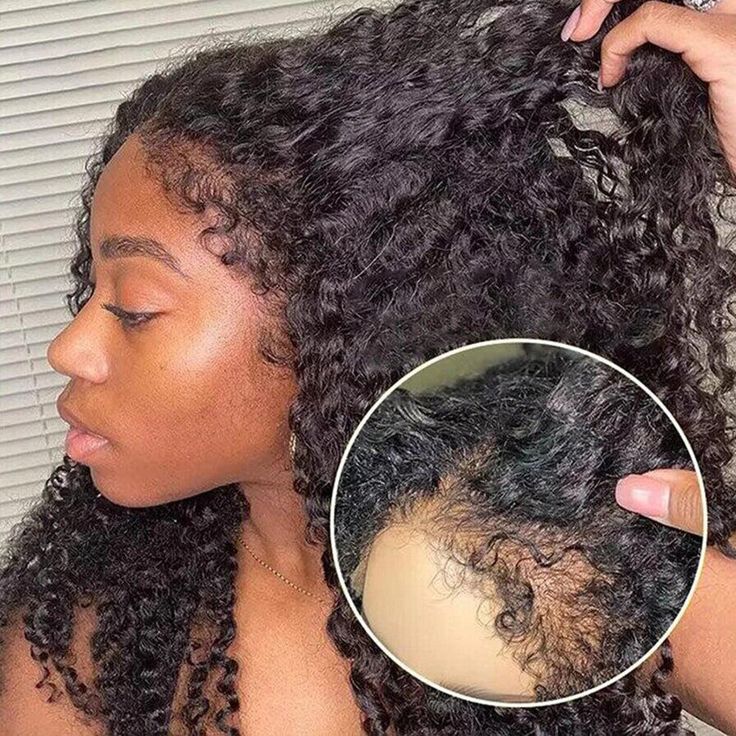 QVR 4C Curly Edges Water Wave Hair 13x4 5x5 HD Lace Front Wigs With Realistic Hairline