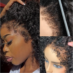 4C Edges 5x5 Transparent HD Lace Closure Wigs Kinky Straight Hair