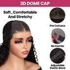 QVR Glueless Pre-cut 4x6 HD Lace Closure Human Hair Wigs Water Wave Piano Highlights Ombre Hair Wear and Go Wigs