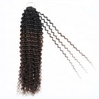 QVR Ombre Brown #T1B/4 Human Crochet Hair Small Kinky Curly Machine Made Feather Crochet Hairstyle