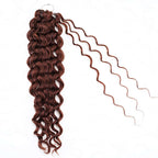 QVR Reddish Brown Crochet Weave Hair Extensions Machine Made #33B Feather Human Crochet Hair