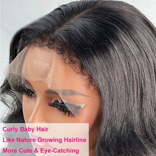 QVR Curly Edges 13x4/13x6 Lace Frontal Wigs Body Wave With Realistic Type 4 Hairline