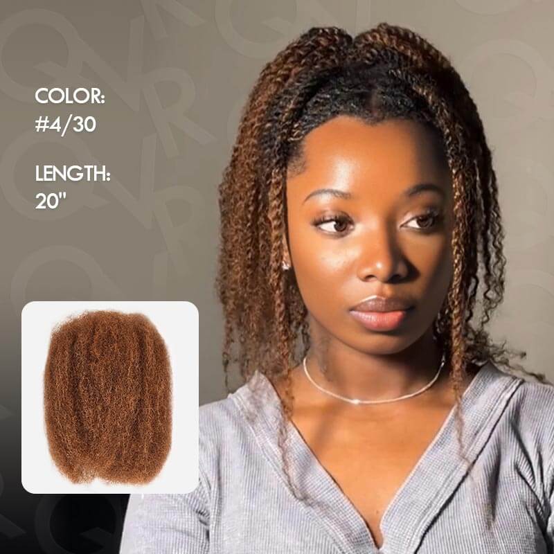 QVR Flawless Mini Twist With Soft Afro kinky Bulk Human Hair For Braiding Dreadlock