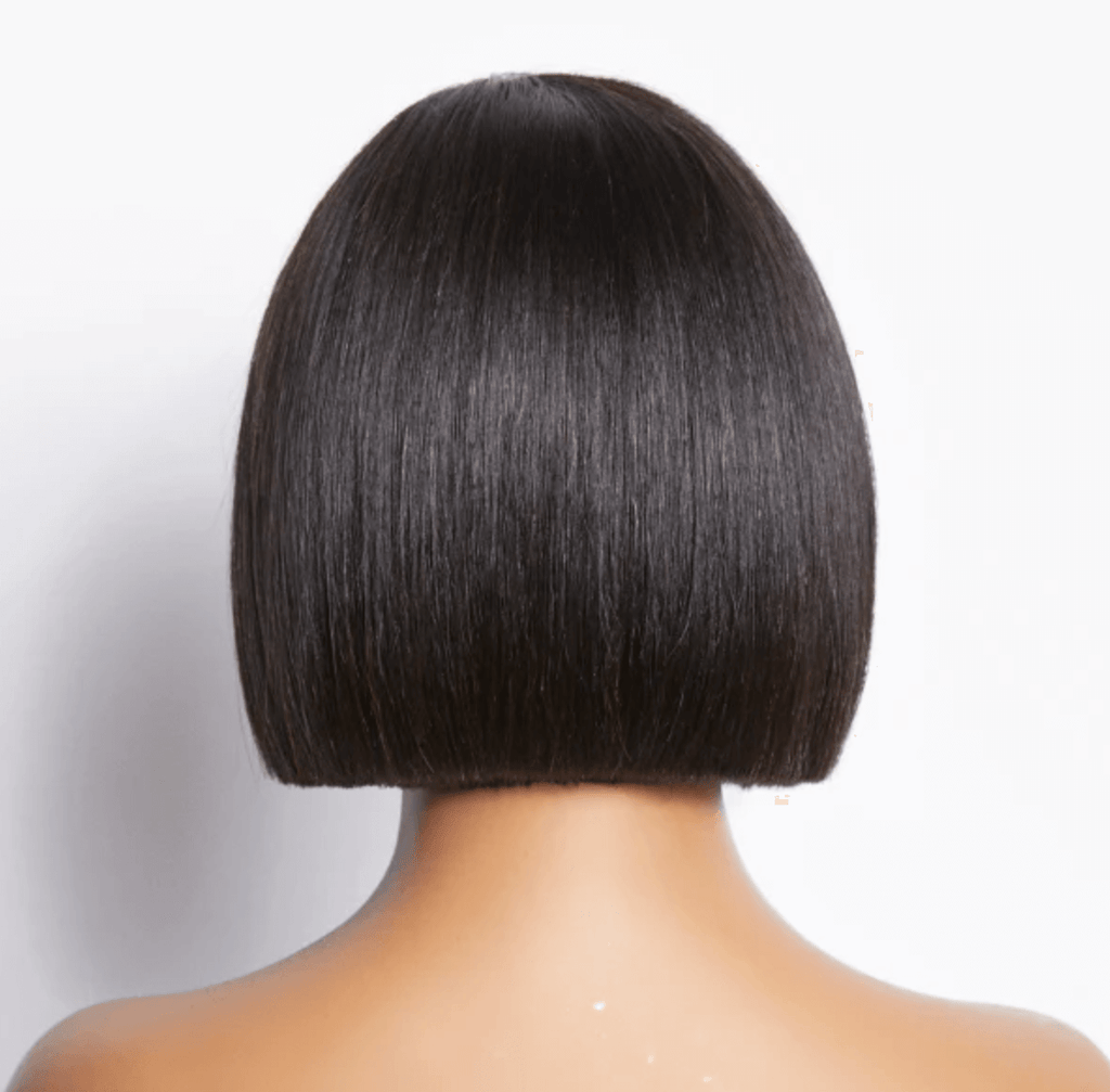 QVR Wear & Go Blunt Cut Straight Bob Minimalist HD Lace Glueless C Part Wig