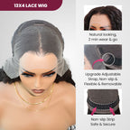 QVR Glueless 13x4 Lace Front Human Hair Wigs With Baby Hair Straight Beginner Friendly Human hair Wigs