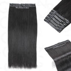 QVR #2/30 Mixed Subtle Ombre Brown PU Clip In Hair Extensions Straight Seamless Clip In Human Hair