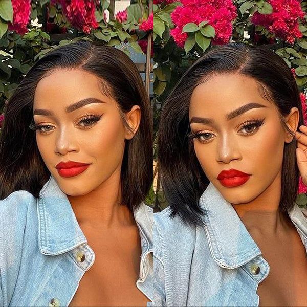 QVR Beginner Friendly Straight 5x5 Lace Closure Short Bob Wig 100% Human Hair