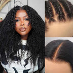 QVR Glueless Jerry Curly Pre-Bleached 7x5 Lace Wig with Pre-plucked Hairline
