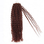 QVR Reddish Brown Crochet Weave Hair Extensions Machine Made #33B Feather Human Crochet Hair