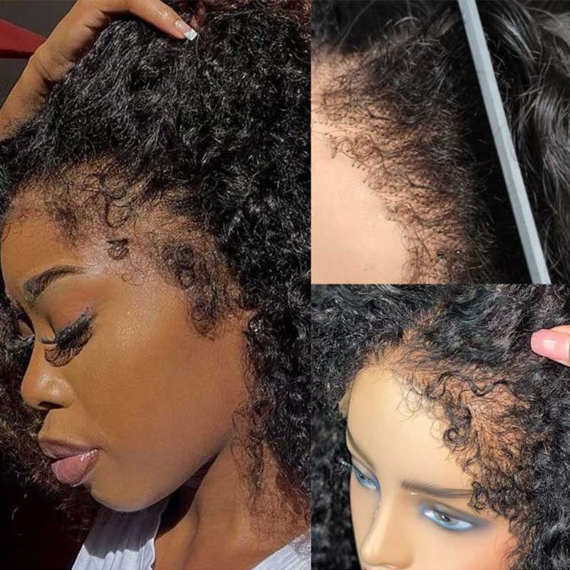 QVR Curly Edge Deep Wave 13x4 HD Transparent Lace Front Wigs With Realistic Hairline
