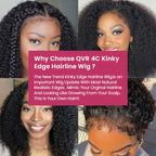 QVR Curly Edge Deep Wave 13x4 HD Transparent Lace Front Wigs With Realistic Hairline