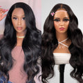 QVR Glueless Pre-cut 4x4 HD Lace Closure Human Hair Wigs Body Wave Wear and Go Wigs