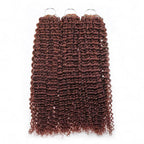QVR Reddish Brown Crochet Weave Hair Extensions Machine Made #33B Feather Human Crochet Hair