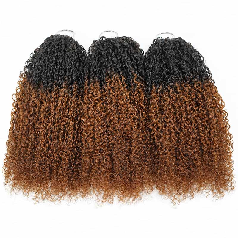 QVR #T1B/30 Feather Crochet Human Hair Burmese Kinky Curly Machine Made Crochet Weave Hair Extensions