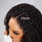 QVR Glueless Kinky Curly 5x5 Lace Closure Wig Ready to Go Soft Short Bob Wigs