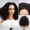 QVR Glueless Kinky Curly 5x5 Lace Closure Wig Ready to Go Soft Short Bob Wigs