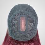 QVR Silk Straight 99J Color Machine Made Bob Wig With Bangs Straight Human Hair Wigs No Lace