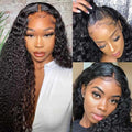 QVR Glueless Pre-cut 4x6 HD Lace Closure Human Hair Wigs Deep Curly Wear & Go Wigs