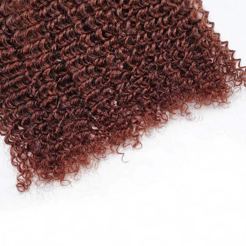 QVR Reddish Brown Crochet Weave Hair Extensions Machine Made #33B Feather Human Crochet Hair