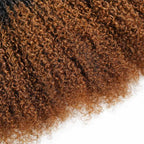 QVR #T1B/30 Feather Crochet Human Hair Burmese Kinky Curly Machine Made Crochet Weave Hair Extensions