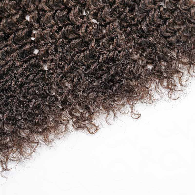 QVR Ombre Brown #T1B/4 Human Crochet Hair Small Kinky Curly Machine Made Feather Crochet Hairstyle