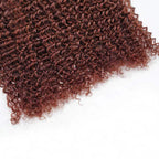 QVR Reddish Brown Human Crochet Hair Small Kinky Curly Machine Made #33B Feather Crochet Hairstyle