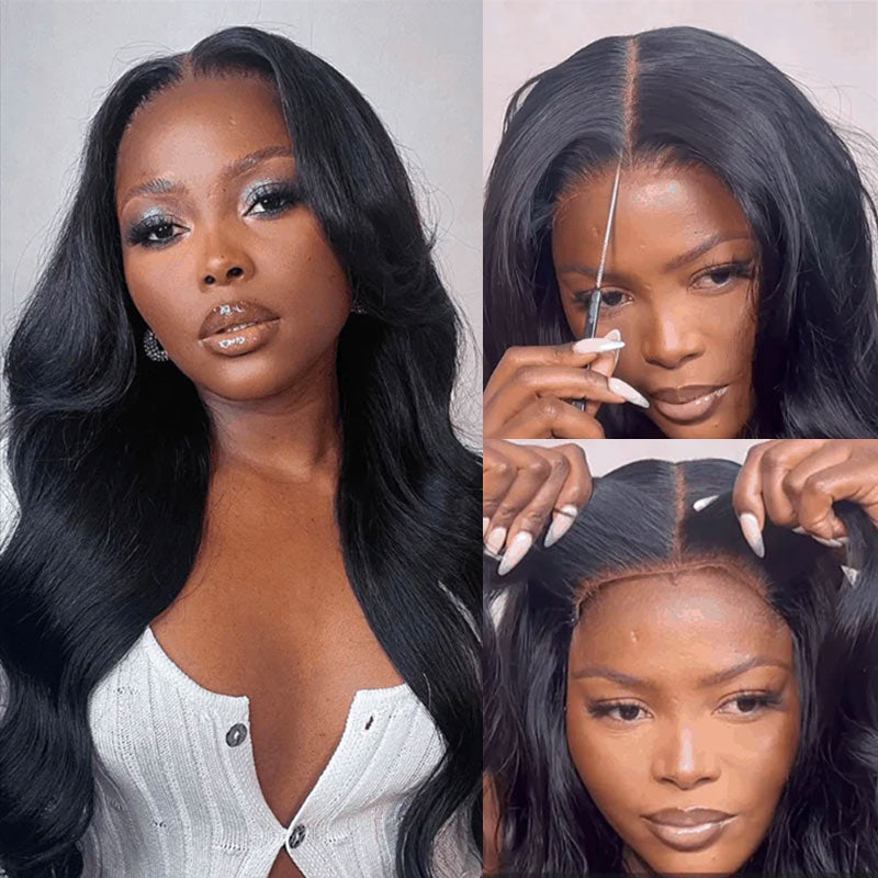 QVR Glueless Pre-cut 4x6 HD Lace Closure Body Wave Wigs Wear and Go Wig For Beginners