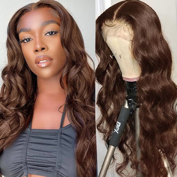QVR Glueless Pre-Cut 4x6 Lace Closure Dark Brown #4 Colored Wear&Go Upgrade HD Lace Straight/Body Wave Human Hair Wig Beginner-Friendly