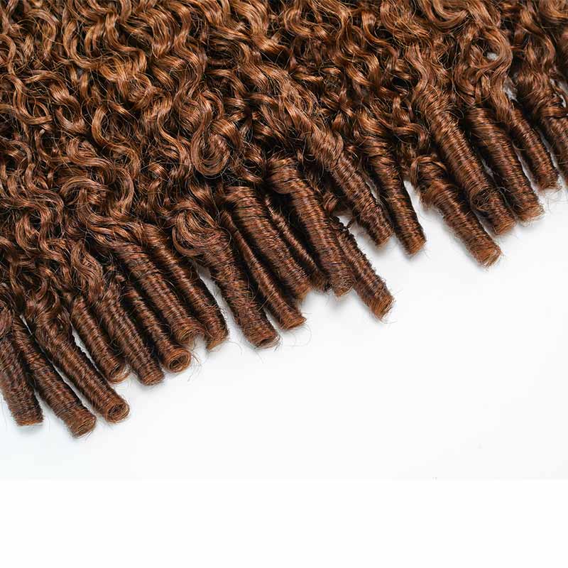 QVR #T1B/30 Feather Crochet Human Hair Burmese Curly Machine Made Crochet Weave Hair Extensions
