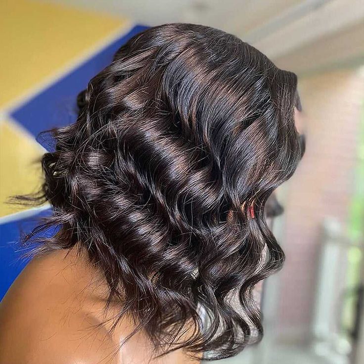 QVR Short Bob Loose Deep Wave Lace Frontal Wigs 180% Density