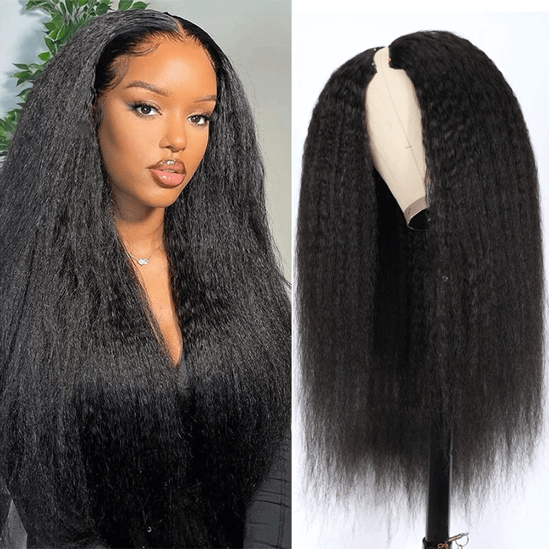 QVR Kinky Curly V Part Wigs Human Hair Beginner Friendly No Leave Out