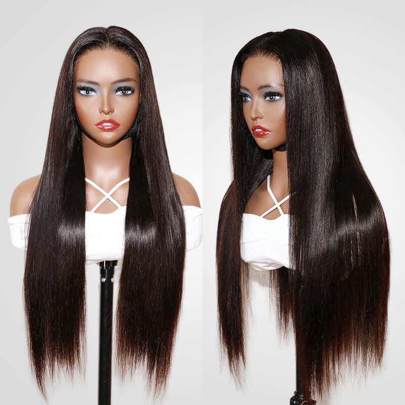 QVR Real Glueless Straight/Body Wave HD Pre Cut Lace Front Human Hair Wigs 210% Density